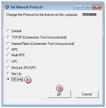 Juris diagnostics window, set local protocol