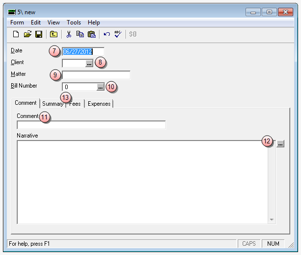 Credit memo window