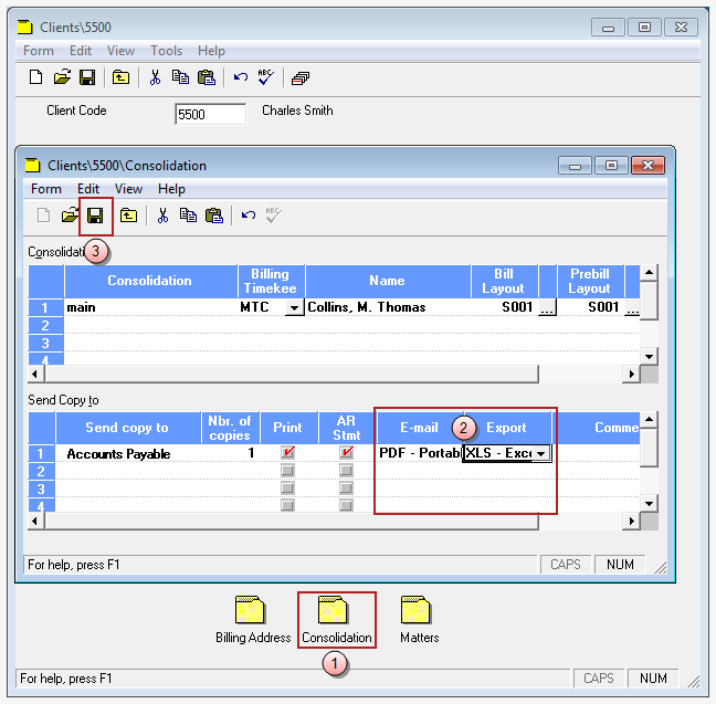 Consolidation window