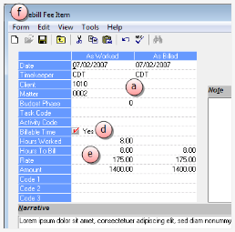 Prebill fee items by billable time