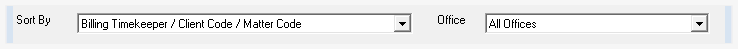Billing\Print Bills, Sort By and Office sections 