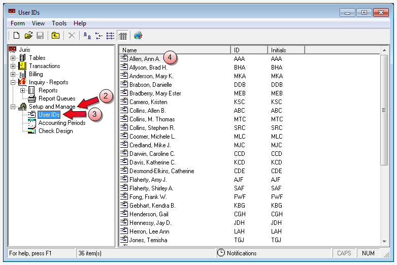 Setup and manage, user IDs