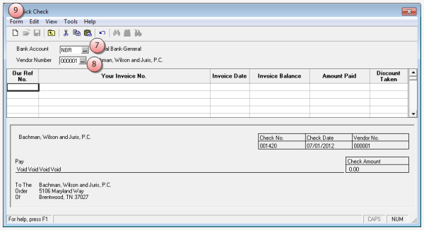 Enter the bank account where the PPD funds reside, and enter your firm vendor number Quick check to the firm