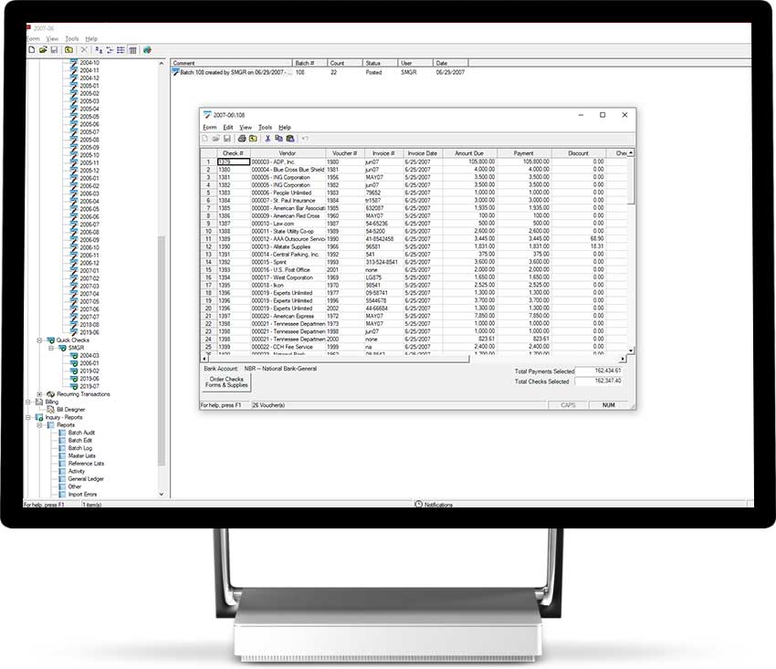 Juris AccountsPayable Screen -